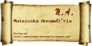 Mateicska Annamária névjegykártya